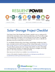 Solar+Storage Project Checklist